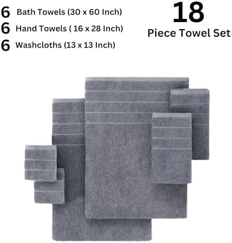 Casa Platino Bath Towels Set 18-Piece Premium Cotton Set