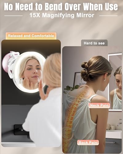 15X Wall-Mounted Magnifying Makeup Mirror