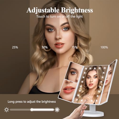 HUONUL Makeup Mirror Magnifying Vanity with Lights Touch Control