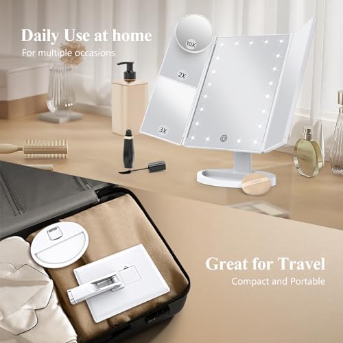 HUONUL Makeup Mirror Magnifying Vanity with Lights Touch Control