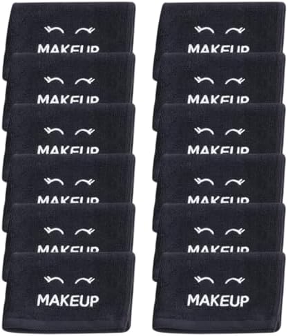 White Classic Bleach Safe Black Makeup Washcloths