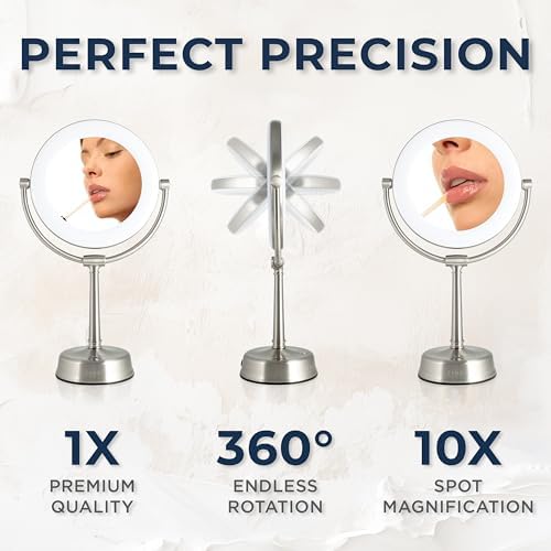 UltimateLED-Backed Makeup Mirror with 10X Swivel and Dimmable Light