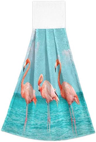 2 Pack Summer Flamingo Hand Towels Doormat to Sink