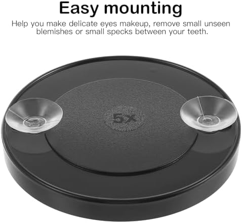 Luxshiny 5x Magnifying Mirror for Compact Use Space-Saving Durable