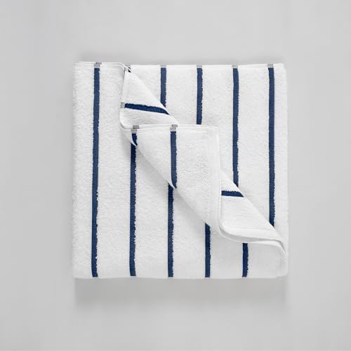 GT Globaltex 100 Turkish Cotton Premium Beach Towel Blue Striped 32x64 500 GSM
