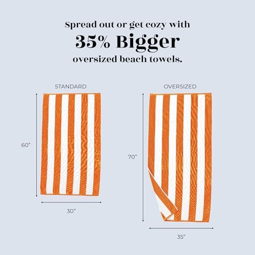 Great Bay Home Quik-Dry 100 Cotton Velour Oversized Beach Towel