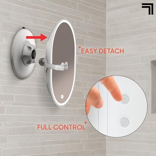 Sharper Image Water Resistant Heated Mirror with Razor Holder