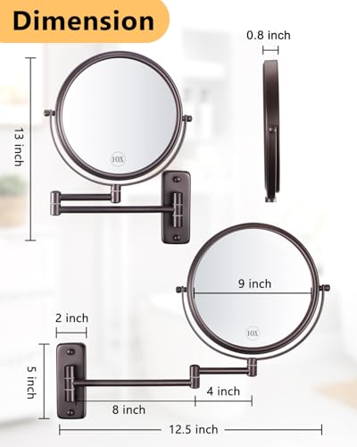 Decluttr 9-inch 10x Magnifying Mirror