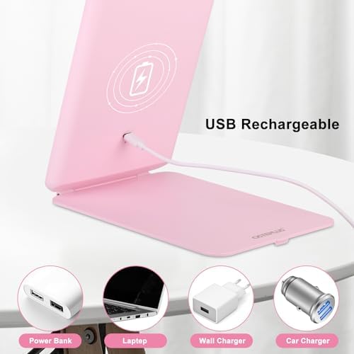 Osteplus Ultra-Thin Pink Travel Makeup Mirror
