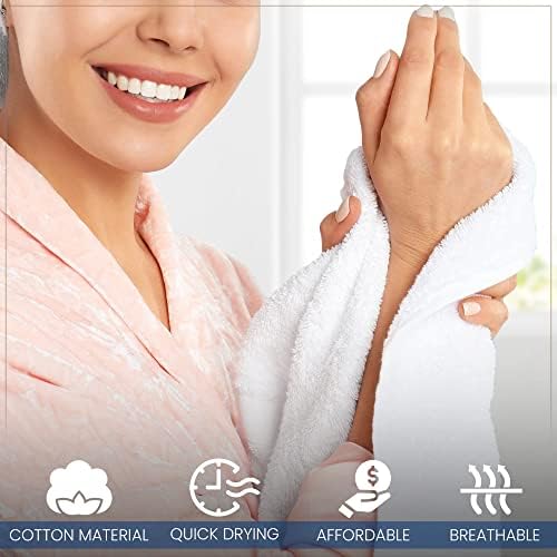 Extra-Absorbent 100 Cotton Washcloths Set for Bathroom Spa Use