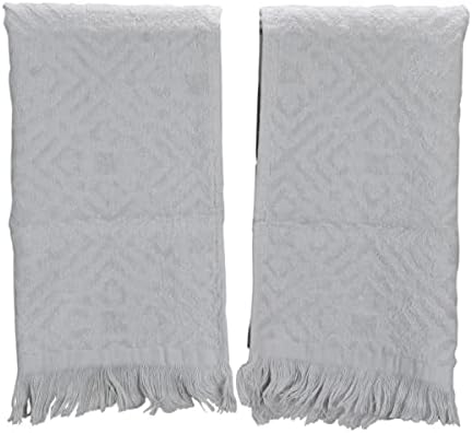 Avon Fringe Hand Towel Set of 2 Gray 22-in