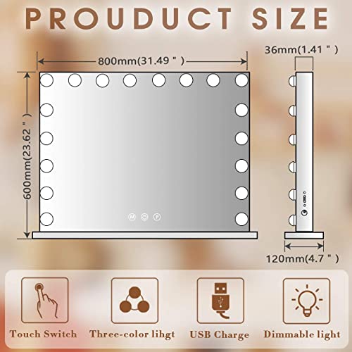 COOLJEEN 315-inch Large Hollywood Makeup Mirror