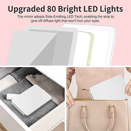 Charming 10X Magnifying Vanity Mirror with Rechargeable Lights for Women