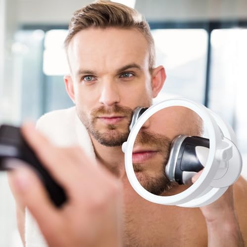 LUKYMIRO 1X 10X Magnifying Mirror with suction mount Rechargeable 360 Rotating