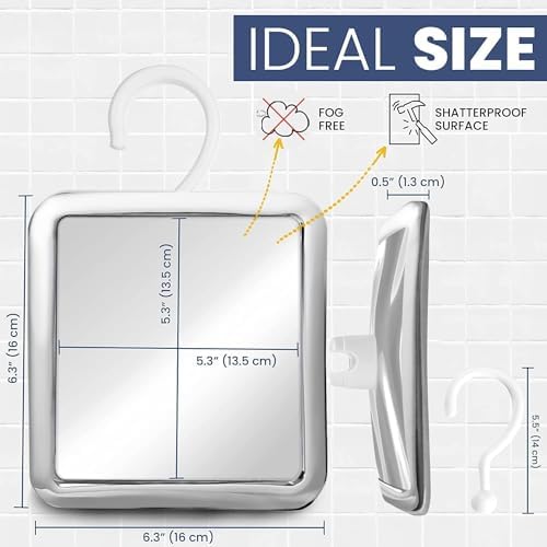 MirrorVana 360 Rotating Hinged Mirror Anti-Fog Chrome