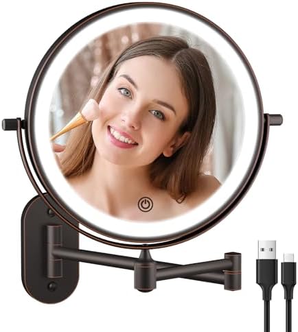 FUNTOUCH Wall Mounted Lighted Makeup Vanity Mirror