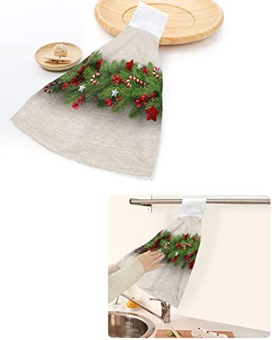 High-Quality Christmas Kitchen Towels with Festive Holly Candy Christmas Tree Design