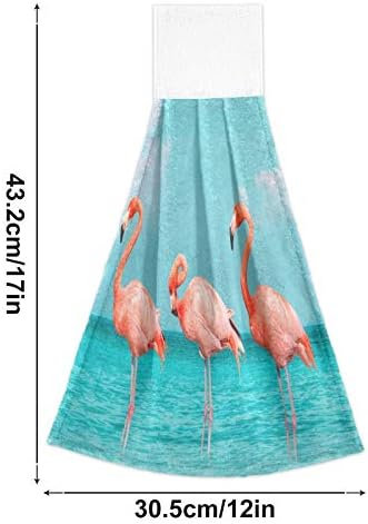 2 Pack Summer Flamingo Hand Towels Doormat to Sink