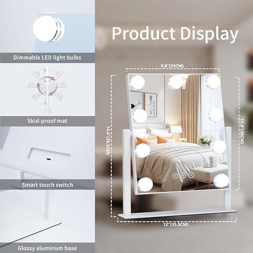 Elegant Vanity Mirror with 3 Colors Lighting
