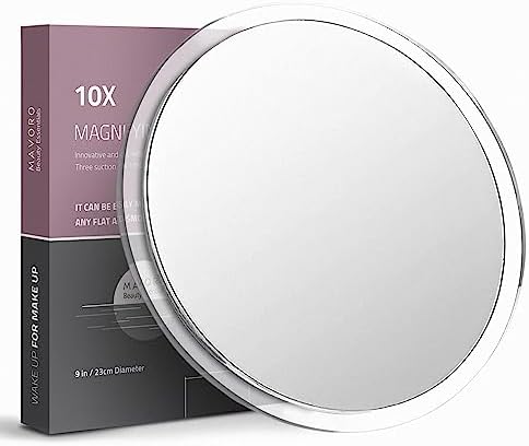 Mavoro 9-Inch Magnifying Mirror with 3 Suction Cups