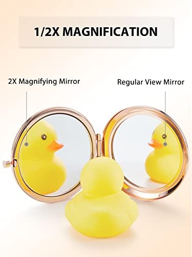 Stylish Double-Sided Rose Gold Compact Makeup Mirror