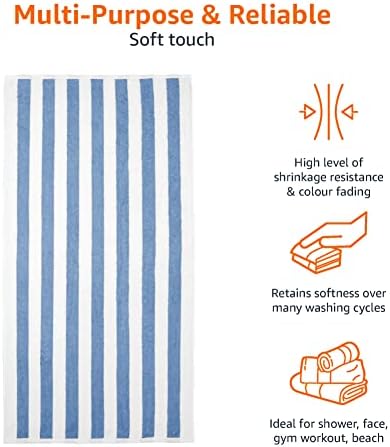Sky Blue Cabana Stripe Cotton Pool Beach Towels