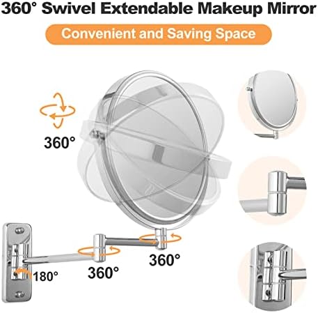 9-inch Chrome Bath Wall Makeup Mirror