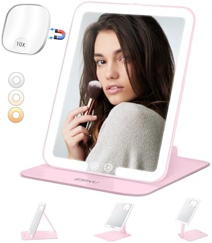 Foldable Portable Makeup Mirror with Light for Travel