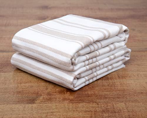 Sticky Toffee Modern Tan Striped Hand Towels Set of 2