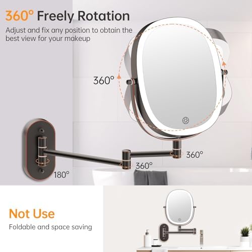 Rechargeable Wall-Mounted Makeup Mirror