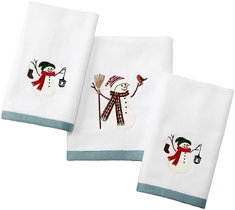 Avanti Linens Snowman Park Collection Fingertip Towels 2 Piece Set Multicolour
