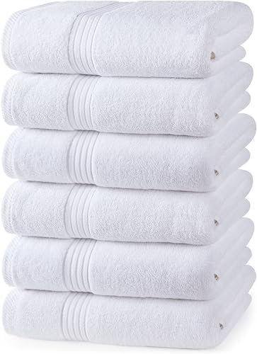 Utopia Towels 6 Piece Premium Hand Towels Set White