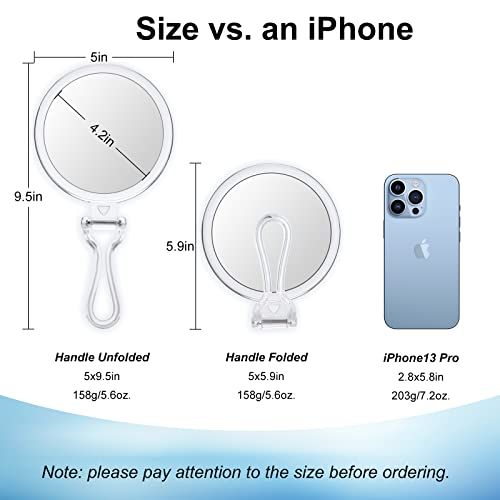 30x Magnifying Handheld Mirror with 2-Sided Adjustable Stand