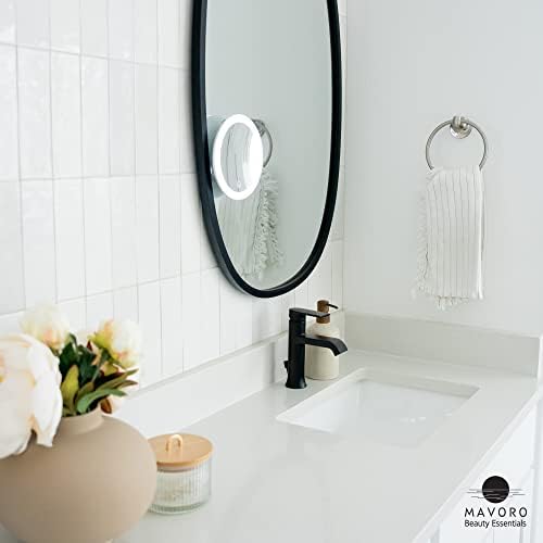 10X Magnifying Mirror with LED Light and 3 Suction Cups