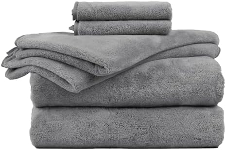 JML 6-Piece Bath Towel Set with Microfiber