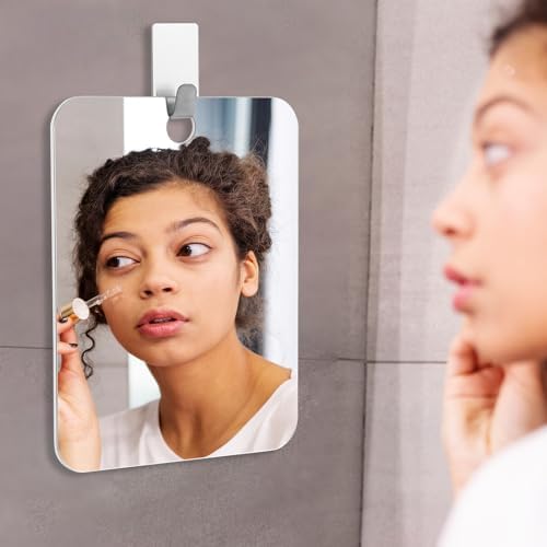 Anti-Fog Shower Mirror for Shaving - Shatterproof Portable Design