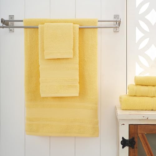 Ephesos Personalized Yellow Monogram Washcloth Set - 2 Piece Soft Absorbent