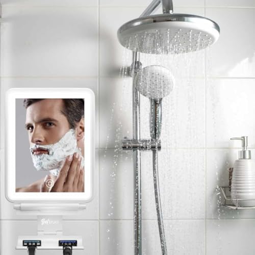 Fog-Free White Shower Mirror