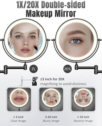 Wall-Mounted Makeup Mirror with Light