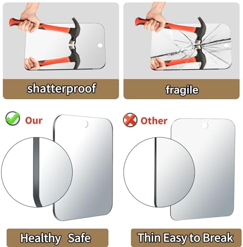 2-Piece Shatterproof Shoe and Travel Mirror for Safe Use