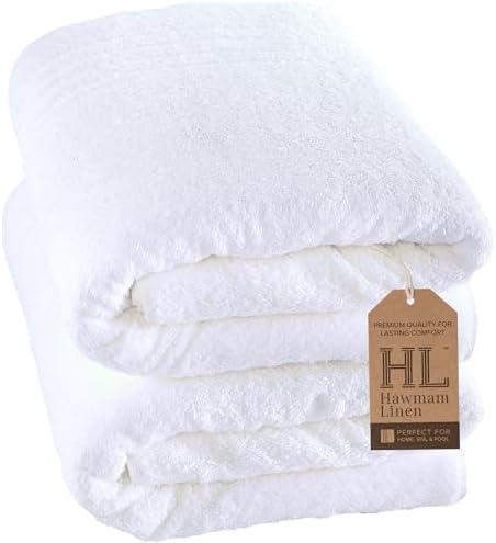 Hawmam Linen Bath Towels Jumbo 2-Pack