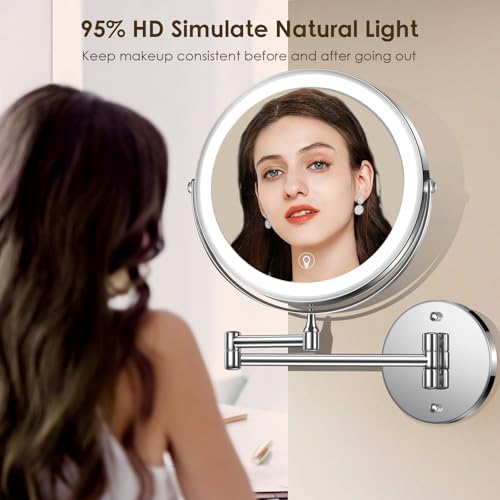 MNIENT Wall-Mounted Lighted Makeup Mirror