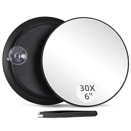 30 X Magnifying Mirror with Suction Cups