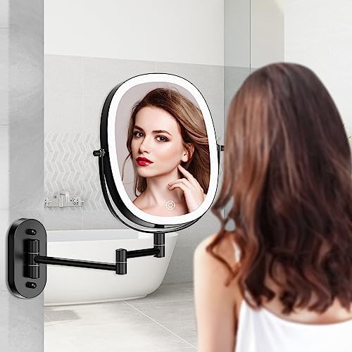 FUNTOUCH Wall Mounted Makeup Vanity Mirror Dual Magnification