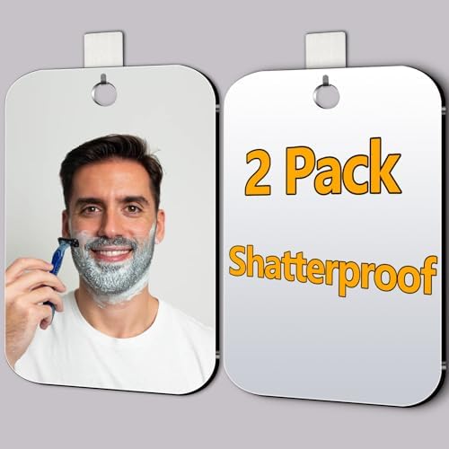 2 Pack Shaver Mirror for Men and Women Shatterproof 107x8-inch