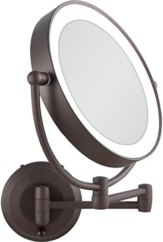 Zadro 10X1X LED Wall Mounted Makeup Mirror Oil-Rubbed Bronze