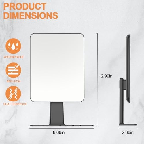 Fog-Free Shower Mirror for Shave Durable Waterproof
