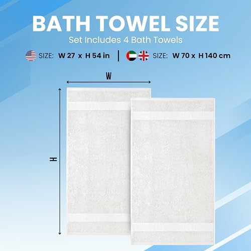 Infinitee Xclusives Luxury 100 Ring-Spun Cotton Bath Towels Set of 4