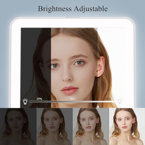 FUNTOUCH Rechargeable and Lightweight Travel Makeup Mirror with 72 LED Lights