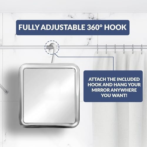 MirrorVana 360 Rotating Hinged Mirror Anti-Fog Chrome